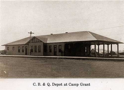 C. B. & Q. Depot at Camp Grant.