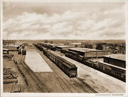 Quartermaster's Warehouses. Scenes of Camp Pike, 1918.