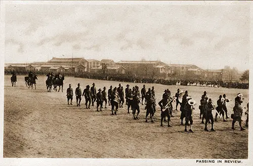 Soldiers Passing in Review at Camp Pike.