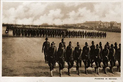 Soldiers Passing in Review. Scenes of Camp Pike, 1918.