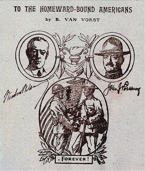 Front Cover (Title Portion), To The Homeward Bound Americans by V. Van Vorst, 1919.
