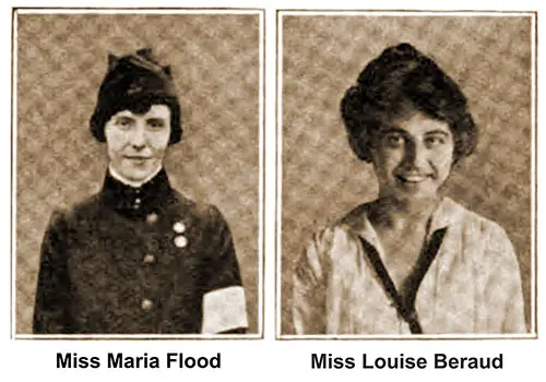 Signal Corps Telephone Operators Miss Maria Flood and Miss Louise Beraud.