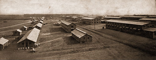 A Group of Buildings in Camp Dix—Arrangement Looking down the Parade Ground.