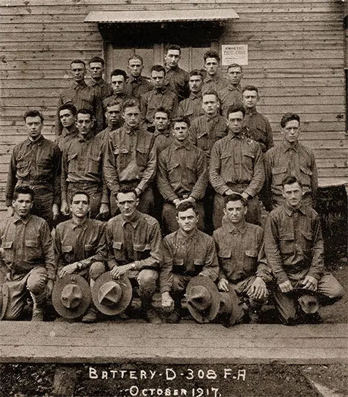Battery D, 308th Field Artillery, October 1917