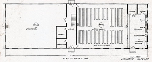 Floor Plan of a 167-Men Barrack.