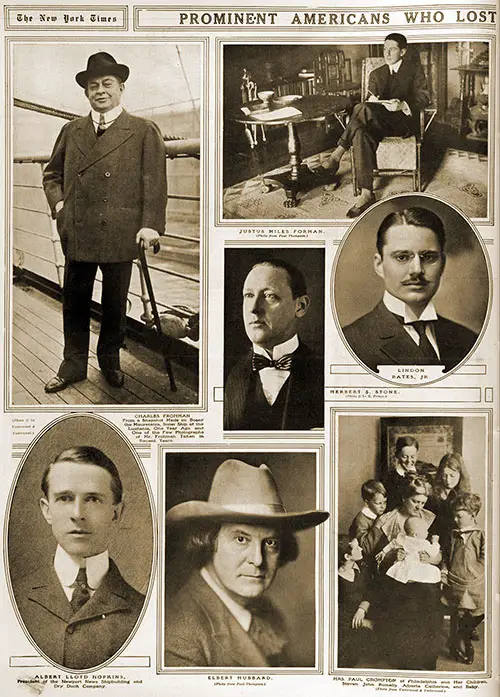 Prominent Americans Who Lost Their Lives on the SS Lusitania