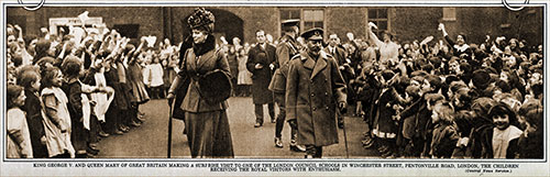 King George V. and Queen Mary of Great Britain Making a Surprise Visit to One of the London Council Schools