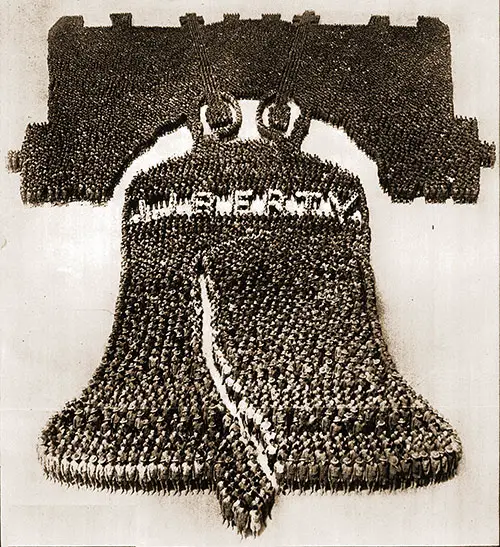 The Living Liberty Bell, Composed of 26,000 Officers and Men in Training at Camp Dix, Wrightstown, - N. J.