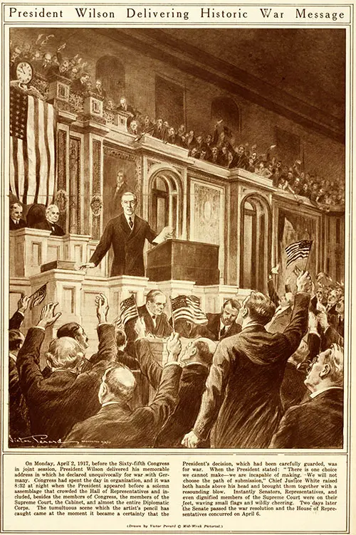 President Wilson Delivering Historic War Message.