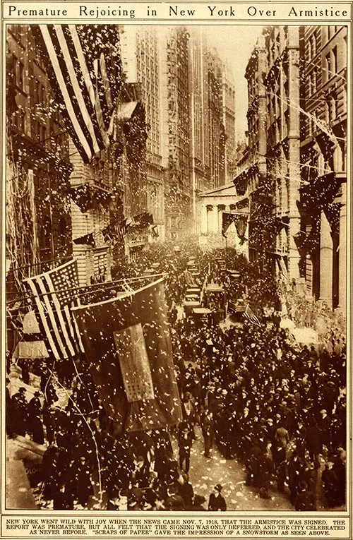 Premature Rejoicing in New York over Armistice.