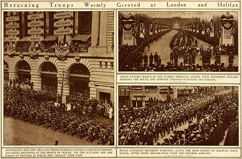 Returning Troops Warmly Greeted at London and Halifax.