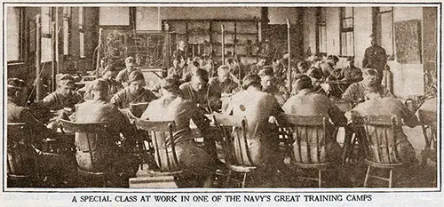 A Special Class at Work in One of the Navy's Great Training Camps. The American Review of Reviews, July 1918.