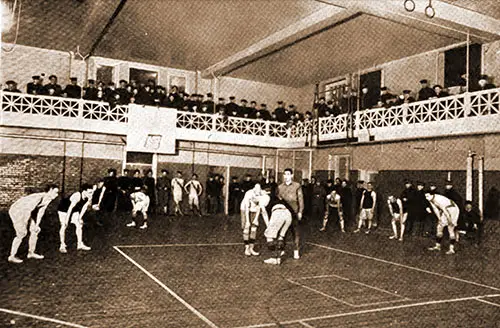 A Navy Gymnasium—Both the War and the Navy Departments Commissions Training Camp Activities Provide Gymnasiums.