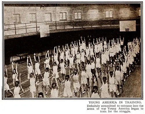Young America in Training. Definitely Committed to Entrance into the Arena of War Young America Began to Train for the Struggle.