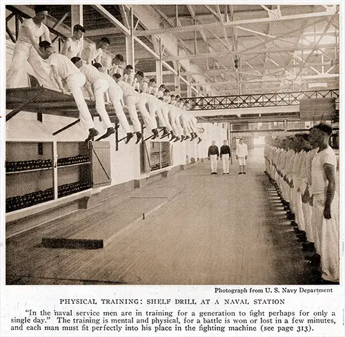 Physical Training: Shelf Drill at a Naval Station.