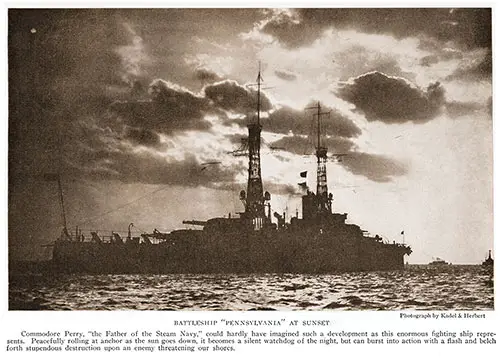 Battleship "Pennsylvania” at Sunset.