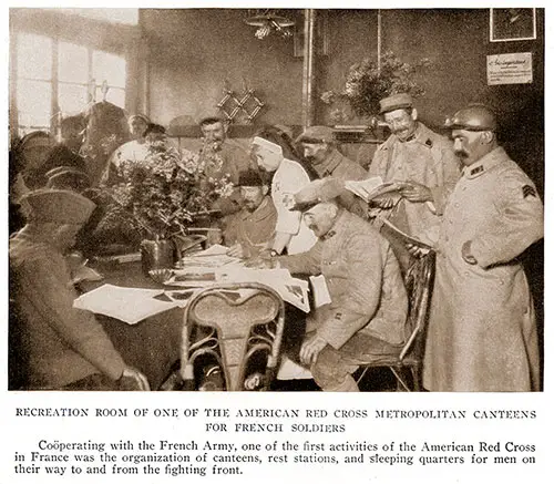 Recreation Room of One of the American Red Cross Metropolitan Canteens for French Soldiers.