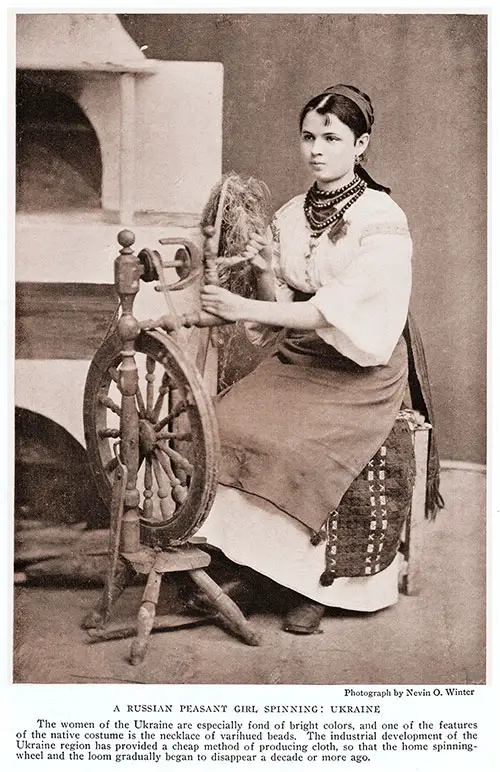 A Russian Peasant Girl Spinning: Ukraine.
