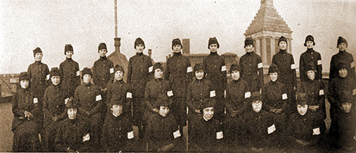 Left Side of Panoramic Group Photograph, Seventh Unit of Telephone Operators of the Signal Corps.