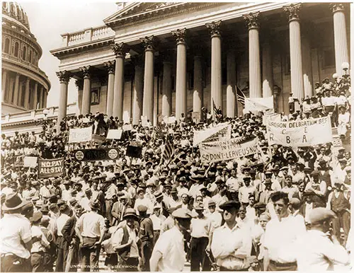 Bonus Army Stages Huge Demonstration at Empty Capitol, 2 July 1932.