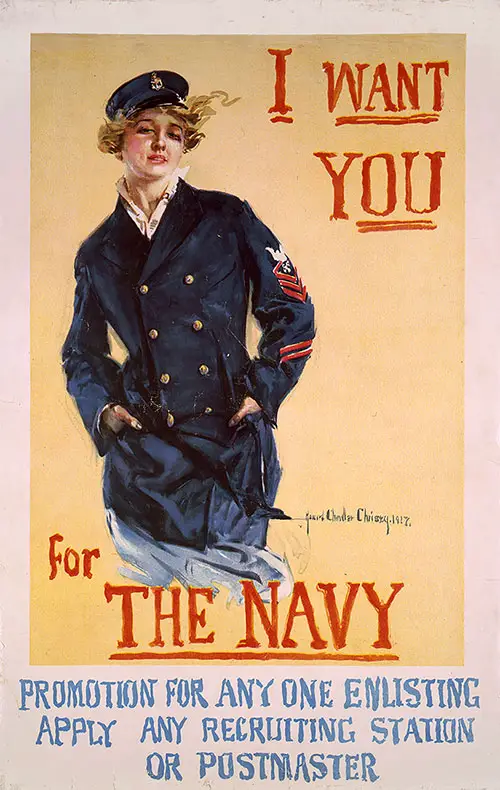 I Want You for the Navy -- Promotion for Anyone Enlisting, Apply Any Recruiting Station or Postmaster, 1917.