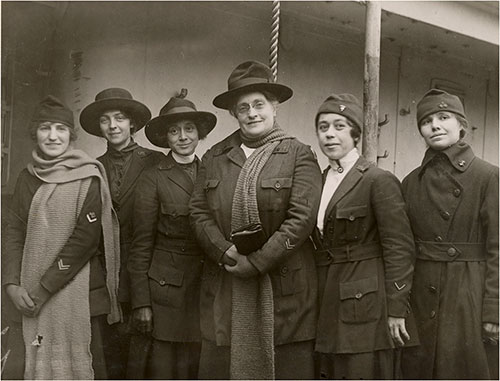 Group of Nurses and Telephone Operators Returning From France on SS Cedric, circa 1919.