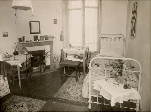 Bedroom in Women's Telephone Operators' Home, Signal Corps, Chaumont, Haute Marne, France.