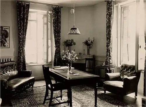 View of the Reception Room, Signal Corps Women Telephone Operator's Home, Chaumont, Haute Marne, France.