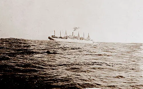 The USS President Lincoln (Formerly of the Hamburg-American Line) at Sea During World War I, ca 1918.