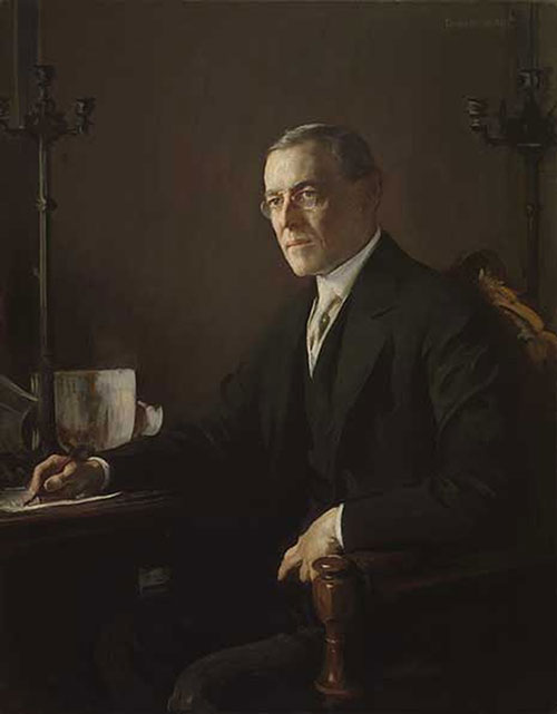 Painting of President Woodrow Wilson by Edmund Charles Tarbell, Oil on Canvas, 1920-1921.