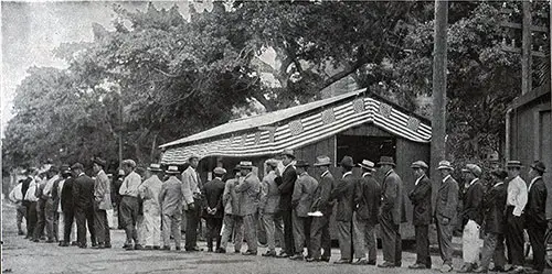 The Draft Registration Lineup In Honolulu Hawaii, 1917.