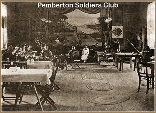 The Interior of the Pemberton Soldiers’ Club, Managed by the War Camp Communities Service.
