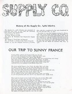 346th Infantry Supply Company History and Trip to France.