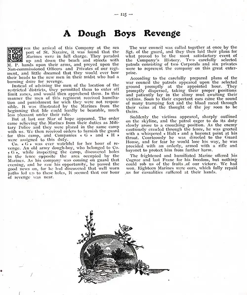 Short Story by an Unknown Soldier of Company "G", 346th Infantry, AEF entitled "A Dough Boys Revenge."