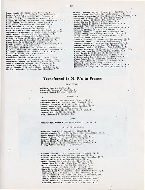Roster of Officers and Enlisted Men of Company G, 346th Infantry, AEF, 1919, Part 1 of 2.
